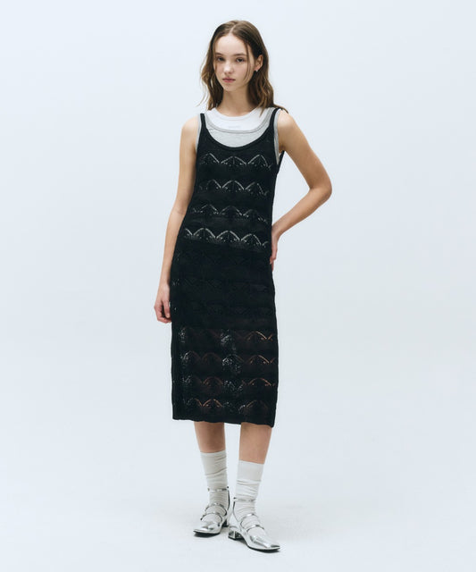 Marithé François Girbaud W Crochet Sleeveless Knit Dress Black