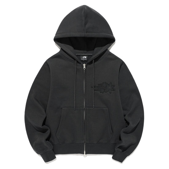 Nice Ghost Club 3star Crop Hoodie Zip Up [Charcoal]