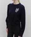 Marithé François Girbaud Marithé Sport Logo Crop Pullover in Navy