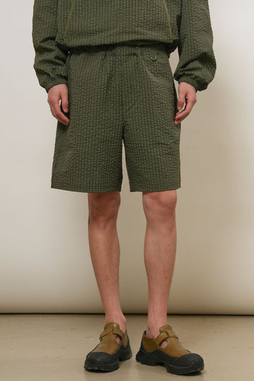 General Idea MAN Seersucker Check Half Banding Pants