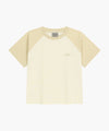Marithé François Girbaud W SMALL REGULAR LOGO RAGLAN CROP TEE butter