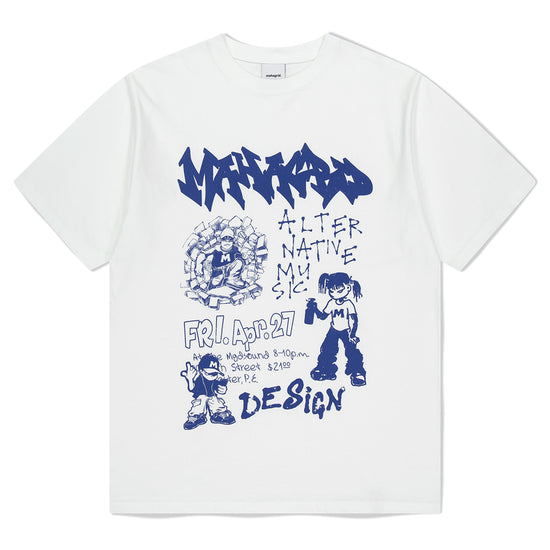 Mahagrid Street Crew Tee White