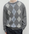Marithé François Girbaud ARGYLE JQD KNIT PULLOVER Heather Gray
