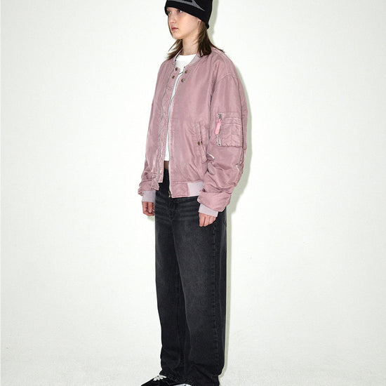 Mahagrid Overdyed MA-1 Jacket in Pink