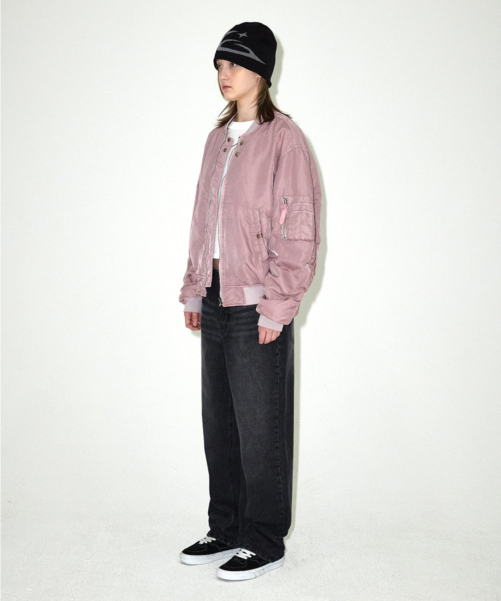 Mahagrid Overdyed MA-1 Jacket in Pink