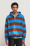 General Idea UNISEX Open Button Stripe Hoodie