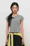 General Idea WOMAN Snap Henry Neck T-Shirt