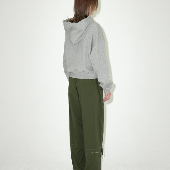 Mahagrid MHGRD APPLIQUE CROP HOODIE [GREY]