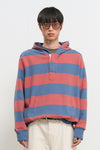 General Idea UNISEX Open Button Stripe Hoodie