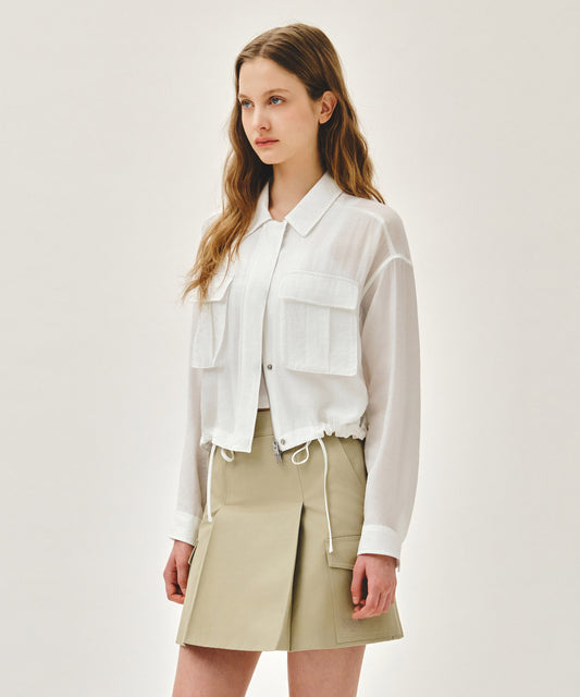 Marithé François Girbaud W CROP SHEER JACKET