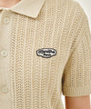 Marithé François Girbaud WAPPEN CROCHET HALF KNIT CARDIGAN beige