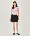Marithé François Girbaud W AEROCOOL SMALL CLASSIC LOGO RINGER SLIM CROP TEE ivory