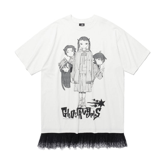Nice Ghost Club Ghost Angels Lace Hem Line Big Big Tee [White]