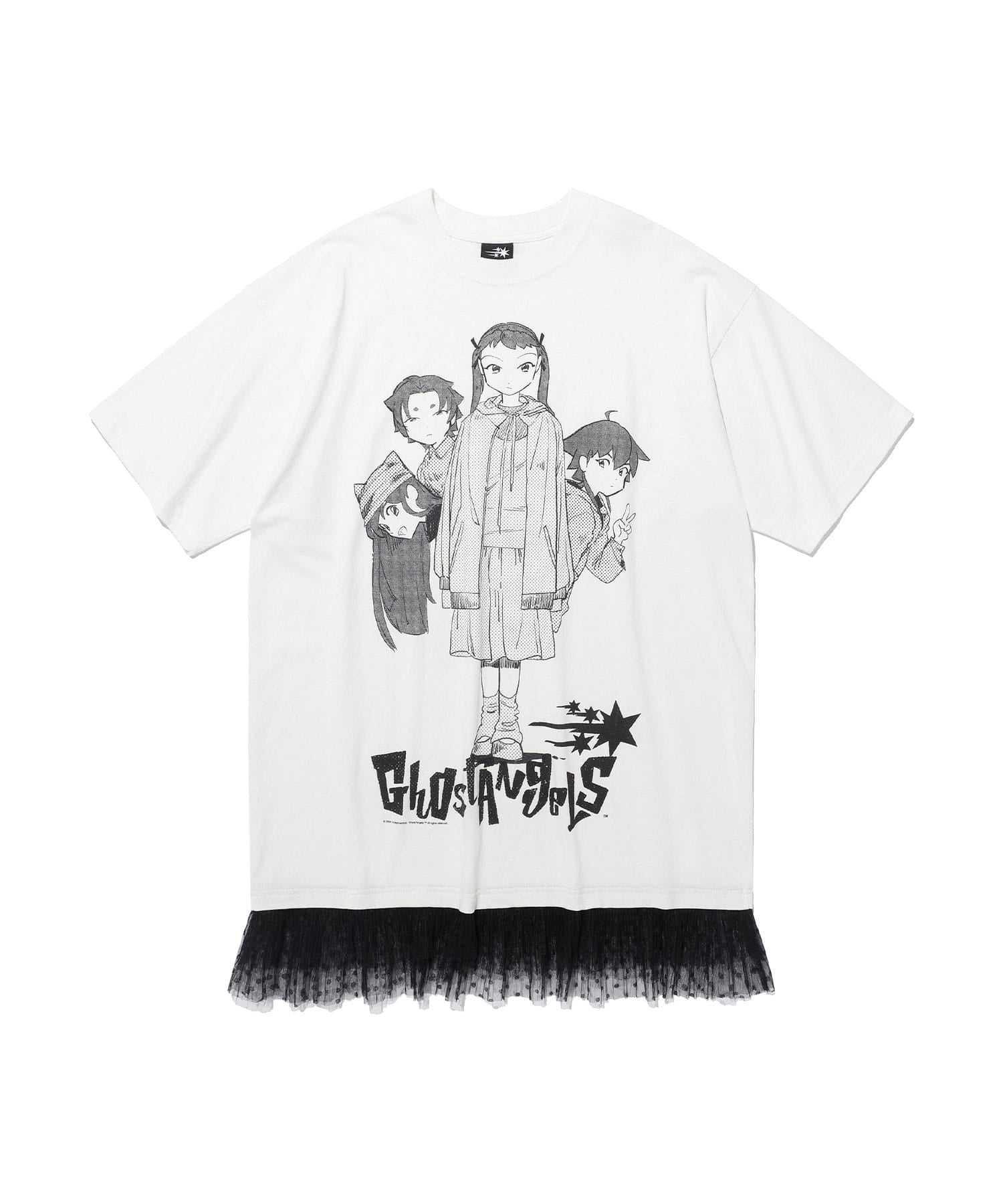 Nice Ghost Club Ghost Angels Lace Hem Line Big Big Tee [White]