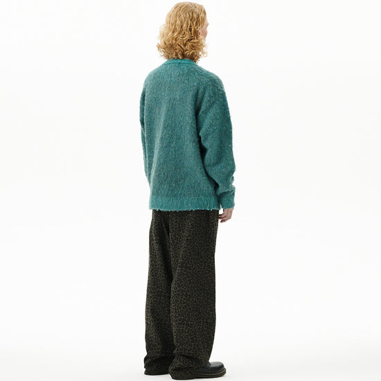 Mahagrid Mixed Hairy Knit Cardigan