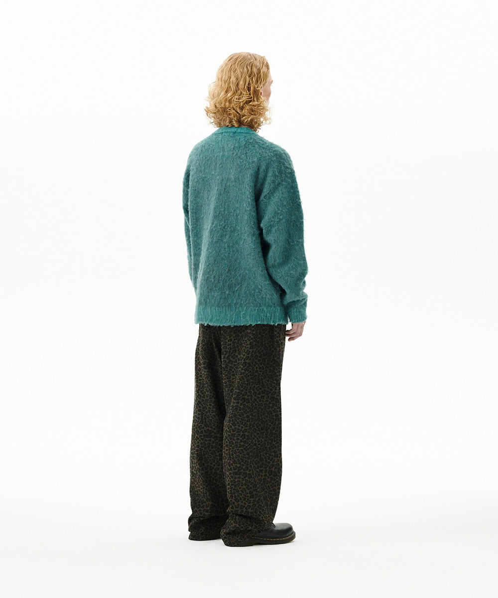 Mahagrid Mixed Hairy Knit Cardigan