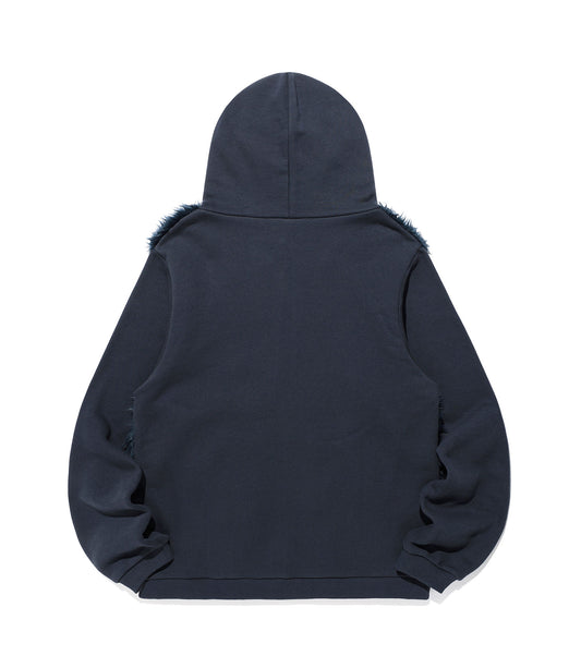Nice Ghost Club Fur Yeti Hoodie Zip Up [Navy]