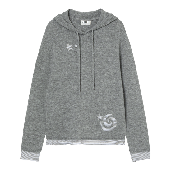 AEAE Layered Knit Hoodie