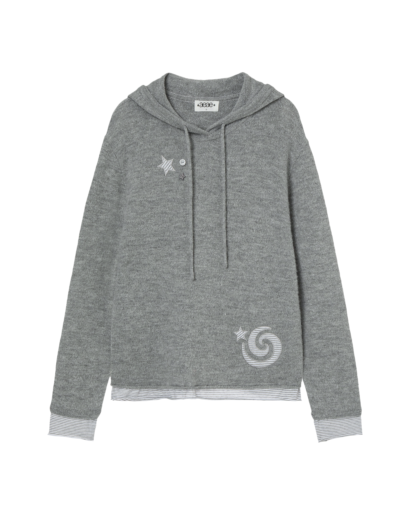 AEAE Layered Knit Hoodie