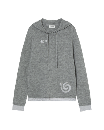 AEAE Layered Knit Hoodie