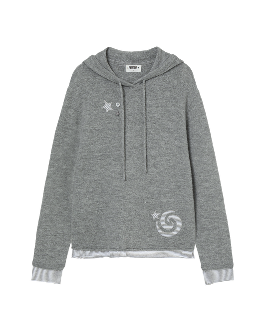 AEAE Layered Knit Hoodie