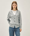 Marithé François Girbaud SMALL CLASSIC LOGO V-NECK KNIT CARDIGAN vintage blue