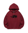 Nice Ghost Club 3 Star Appliqué Hoodie Zip Up
