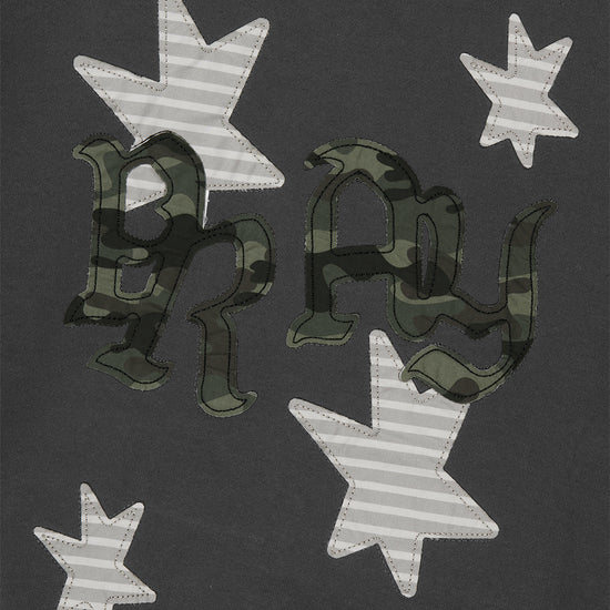 Mahagrid PRAY APPLIQUE CROP ZIP UP HOODIE