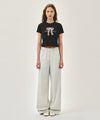 Marithé François Girbaud W SORONA COOL RIBBON GRAPHIC CROP TEE white