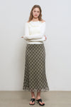 General Idea WOMAN Check Sheer Long Skirt