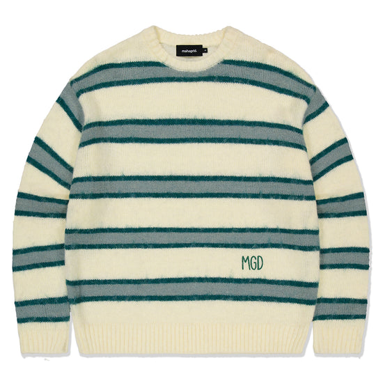 Mahagrid Hairy Stripe Knit Sweater