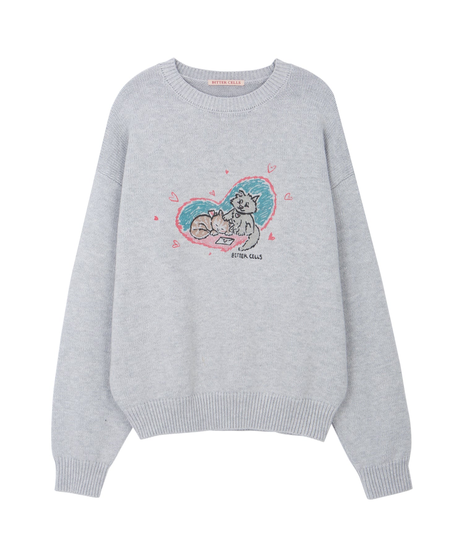 Bitter Cells Kittens Sweater - Grey