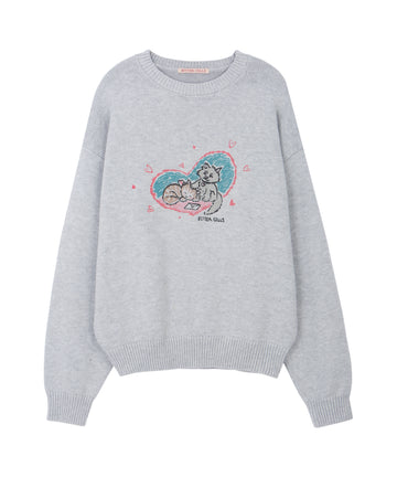Bitter Cells Kittens Sweater - Grey
