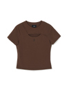 MLB Women's Cut Out Detail Slim Semi Crop T-Shirts