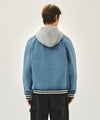 Marithé François Girbaud CLASSIC LOGO RAGLAN DENIM VARSITY JACKET light blue
