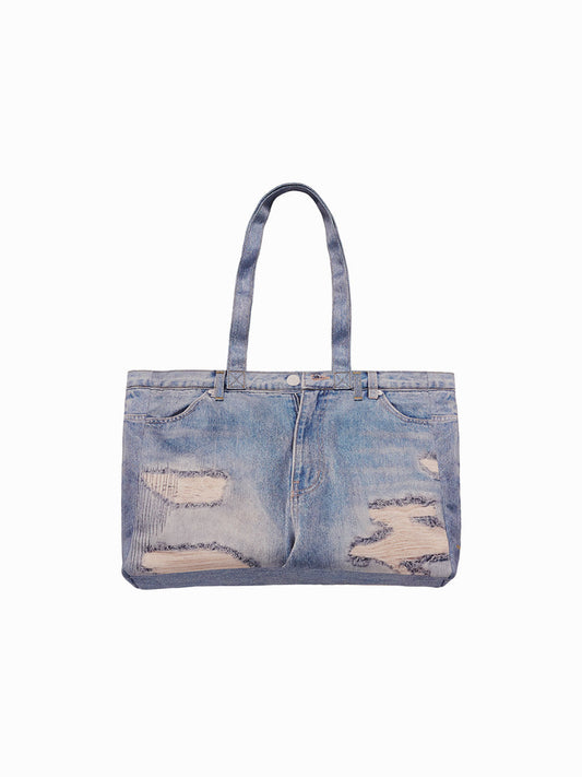 ADLV DENIM TROMPE LOEIL SHOULDER BAG