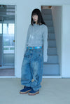 Nice Ghost Club Girl Gang Star Slim Long Sleeve Tee [Grey]