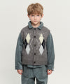Marithé François Girbaud Kids Argyle Knit Vest Heather Gray
