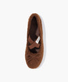 Marithé François Girbaud Women's Cross Banding Shearling Flat Shoes in Brown
