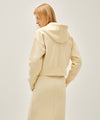 Marithé François Girbaud W CLASSIC LOGO CROP HOODIE ZIPUP butter