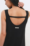 General Idea Woman Cool U-Neck Maxi Knit Dress [Black]