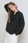 General Idea WOMAN Slit Neck Cape Blouse