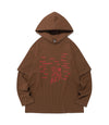 Nice Ghost Club Think Layered Long Sleeve Hoodie [Brown]