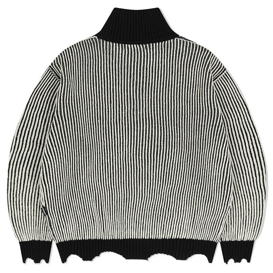 Mahagrid CUTTING CONTRAST HALF ZIP-UP KNIT