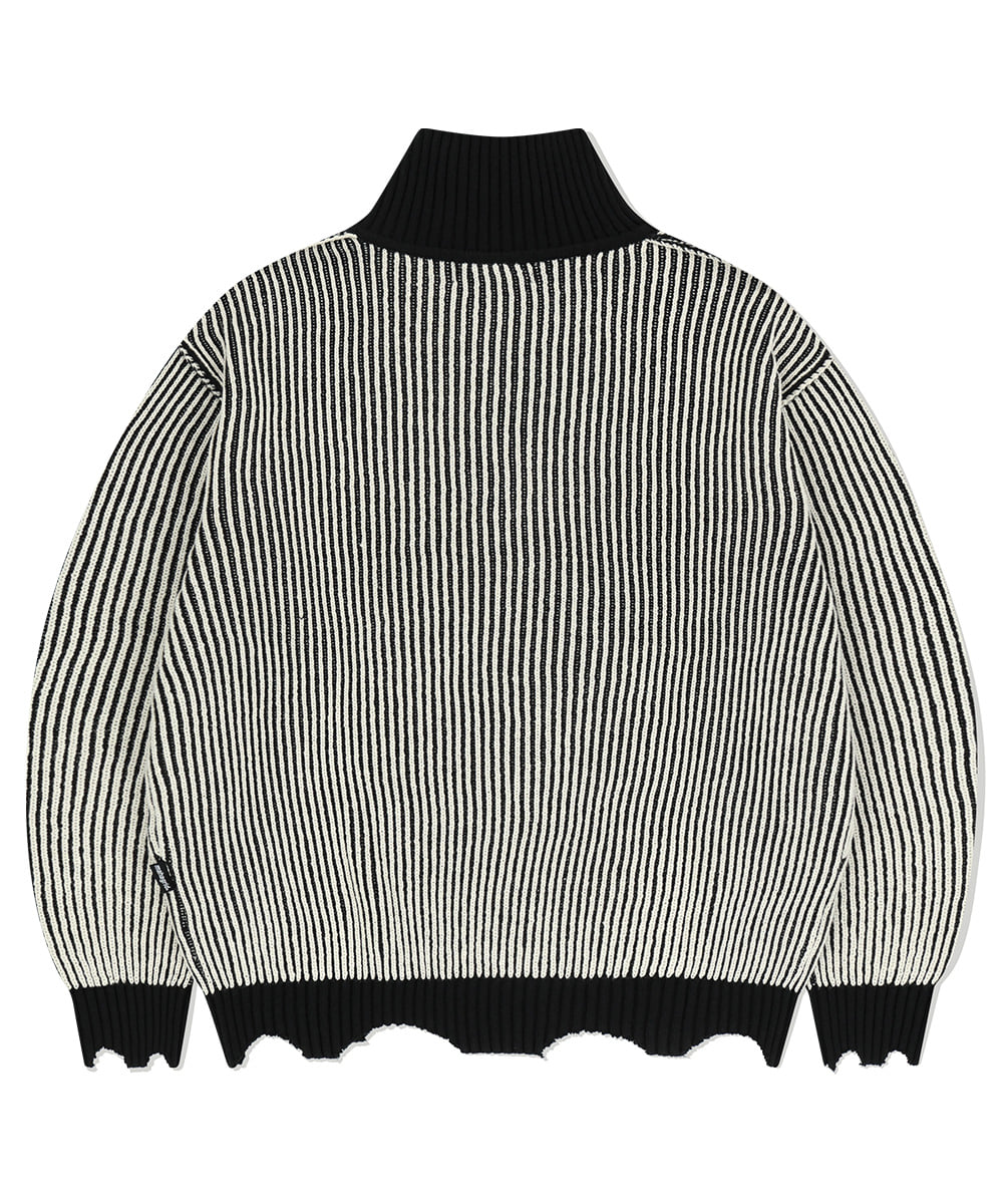 Mahagrid CUTTING CONTRAST HALF ZIP-UP KNIT