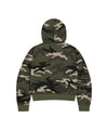 Mahagrid Camo Applique Crop Zip Up Hoodie