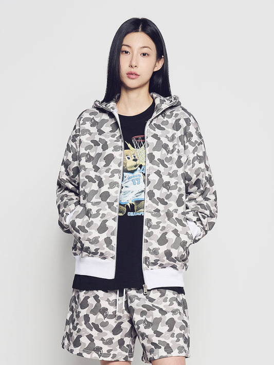 ADLV AC Bear Camo Allover Hoodie Zip Up
