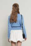 General Idea WOMAN GNRL Signature Superfine Wool Cable Cardigan [Light Grey]