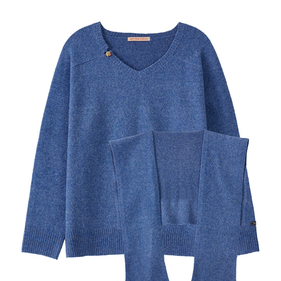 Bitter Cells [SET] Essential V Neck Knit & Shawl