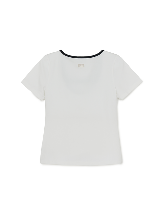 MLB Women's Basic Square Neck Slim Fit T-shirt